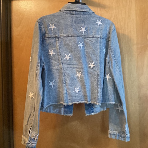 Zenana Jean Jacket with Stars; Size L - Picture 6 of 8
